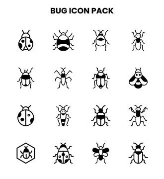 Bug DuoTone Design Icons Pack Illustrazione stock