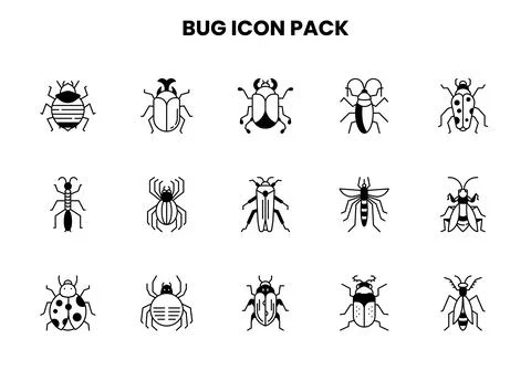 Bug DuoTone Graphics Icons Pack 库存插图
