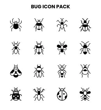 Bug DuoTone Scalable Icons Pack Stock Illustration