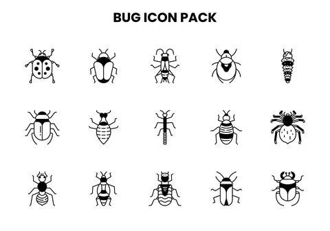 Bug DuoTone SVG Icons Pack Stock Illustration
