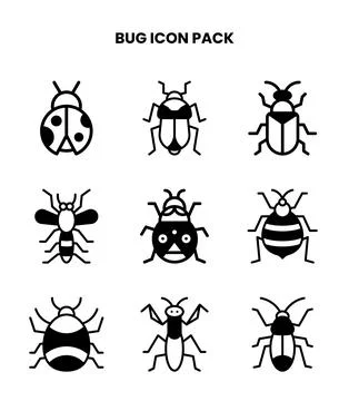 Bug DuoTone Vector Icons Pack 스톡 일러스트