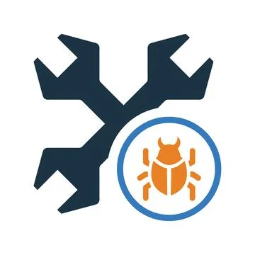 Bug, fix, malware, repair, virus icon. Editable vector logo. Stock Photos