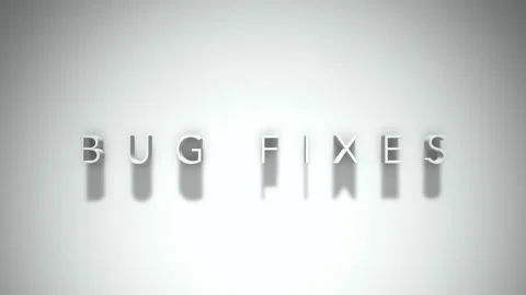 Bug fixes 3D title animation with shadows on a white background Stock Footage 297062098