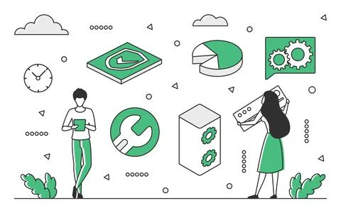 Bug fixing and data recovery Stock Illustration