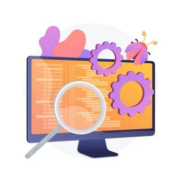 Bug fixing and software testing vector concept metaphor. Stock Illustration