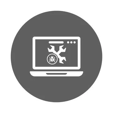 Bug, fixing, fix, virus icon. Gray vector graphics. Foto stock