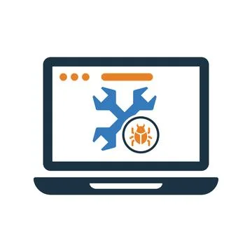 Bug, fixing, fix, virus icon. Editable vector logo. Foto stock