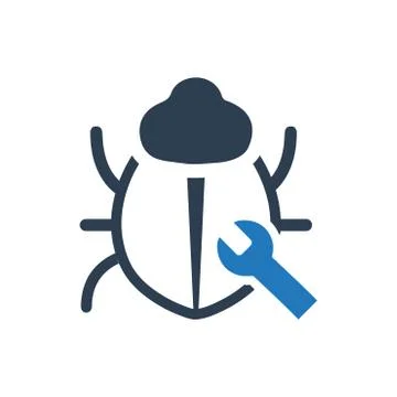 Bug Fixing Icon Icon Illustrazione stock