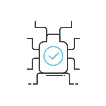Bug fixing line icon, outline symbol, vector illustration, concept sign Illustrazione stock