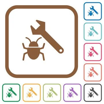 Bug fixing simple icons Stock Illustration
