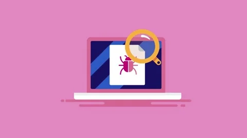 Bug fixing - software testing animation Stock Footage 170321209
