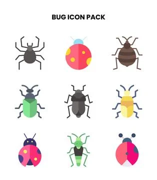 Bug Flat Design Icons Pack イラスト素材