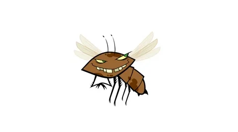 Bug flying cartoon with alpha Stock Footage 48669640
