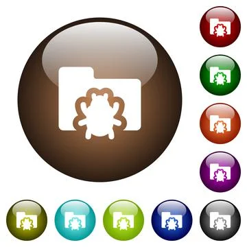 Bug folder color glass buttons Illustrazione stock