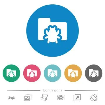 Bug folder flat round icons 스톡 일러스트