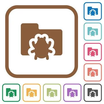 Bug folder simple icons Illustrazione stock