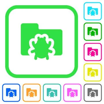 Bug folder vivid colored flat icons icons Illustrazione stock