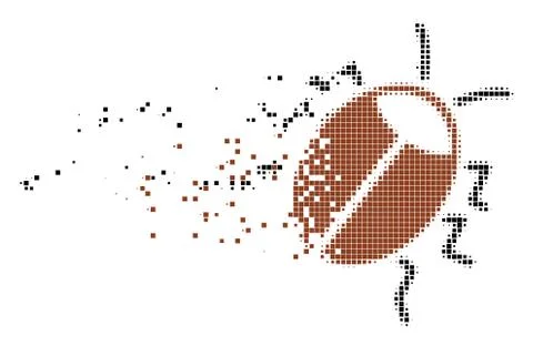 Bug Fragmented Pixel Icon Stock Illustration