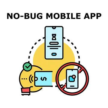 Bug free mobile application development and testing Illustrazione stock