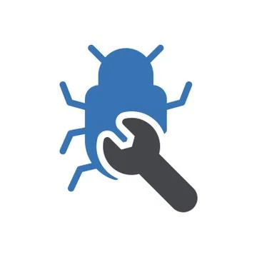 Bug glyph color icon Stock Illustration