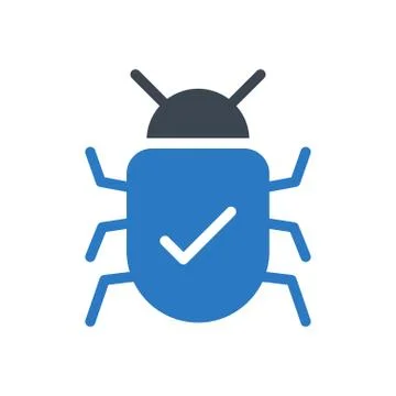 Bug glyph colour icon 스톡 일러스트
