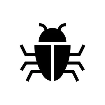 Bug glyph icon Stock Illustration