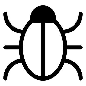 Bug glyph icon isolated on white background 스톡 일러스트