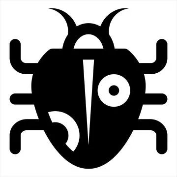 Bug glyph icon vector illustration isolated on white background Stock Illustration