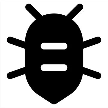 Bug glyph icon vector illustration isolated on white background Ilustración de archivo