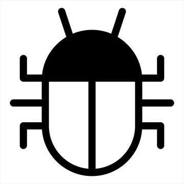 Bug glyph icon vector illustration isolated on white background Illustrazione stock