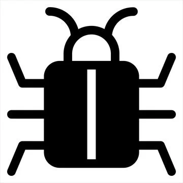 Bug glyph icon vector illustration isolated on white background Stock Illustration