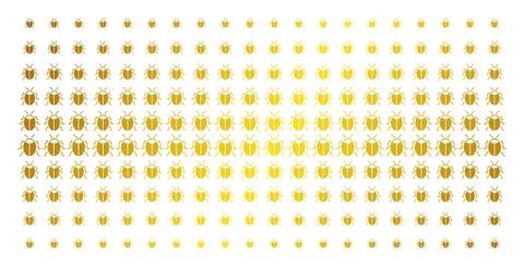 Bug Gold Halftone Pattern Stock Illustration