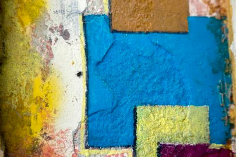 Bug on graffiti painted wall Foto stock