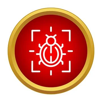 Bug icon for antivirus software and cyber security Stock Illustration