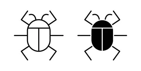Bug icon in black and white. vector icon pack for websites Stock Illustration