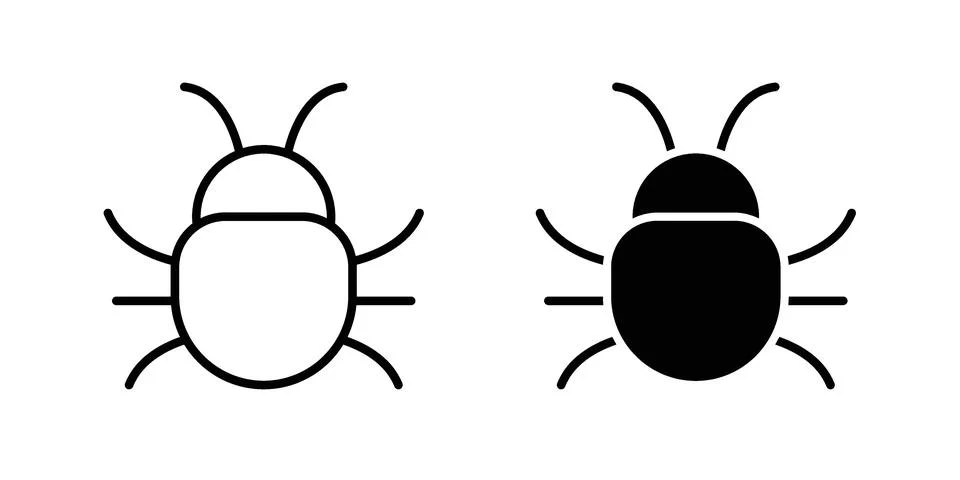 Bug icon for design projects and web UI イラスト素材