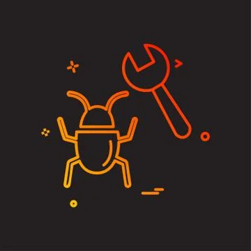 Bug icon design vector Illustrazione stock