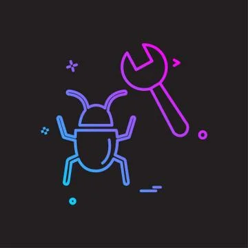 Bug icon design vector Illustrazione stock