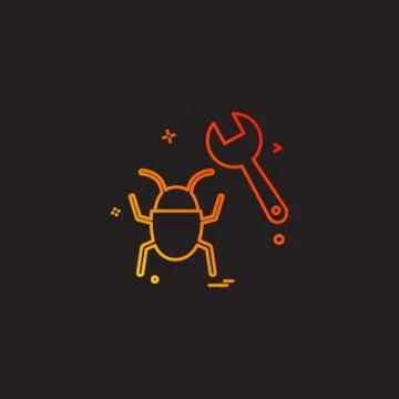 Bug icon design vector Illustrazione stock