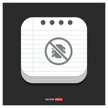 Bug icon Gray icon on Notepad Style template Vector EPS 10 Free Icon Illustrazione stock