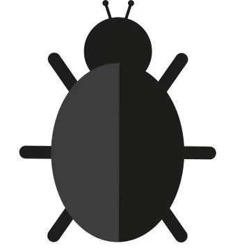 Bug icon isolated on white background. Vector illustration. Illustrazione stock