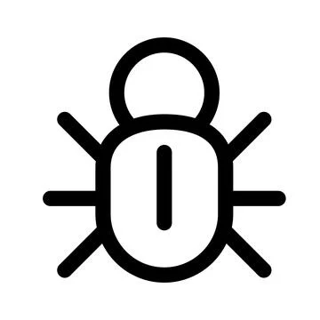 Bug icon line isolated on white background. Black flat thin icon on modern .. 스톡 일러스트