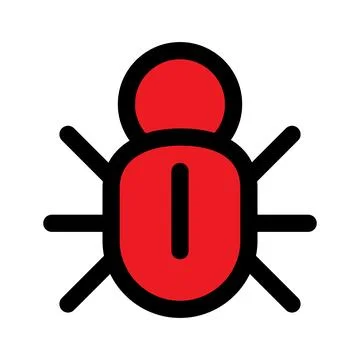 Bug icon line isolated on white background. Black flat thin icon on modern .. 스톡 일러스트