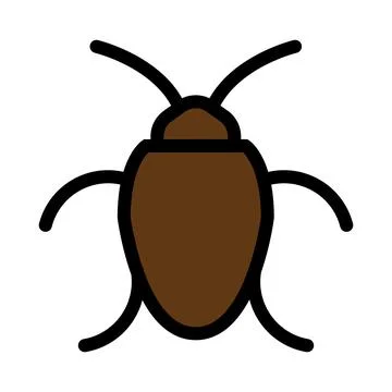 Bug icon line isolated on white background. Black flat thin icon on modern .. Stock Illustration
