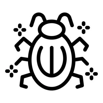 Bug icon representing software glitch being solved Stock Illustration