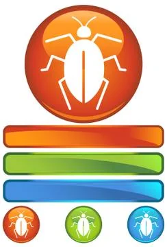 Bug icon set Stock Illustration