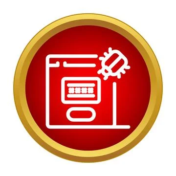 Bug icon showing computer system cyber attack Stockillustratie