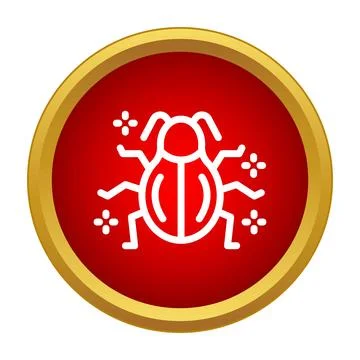 Bug icon for software error or malware alert Stock Illustration