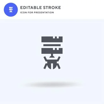 Bug icon vector, filled flat sign, solid pictogram isolated on white, logo il Ilustração Stock