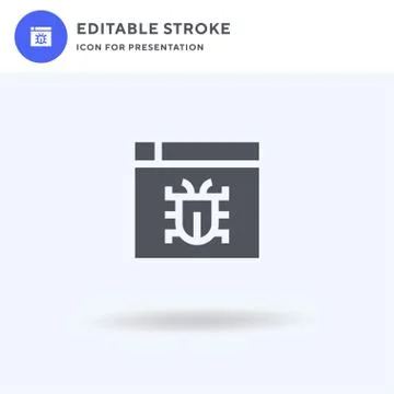 Bug icon vector, filled flat sign, solid pictogram isolated on white, logo il Ilustração Stock